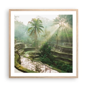 Poster in cornice rovere chiaro - Crescere al sole - 60x60 cm