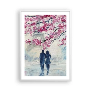 Poster in cornice bianca - Passeggiata romantica - 50x70 cm