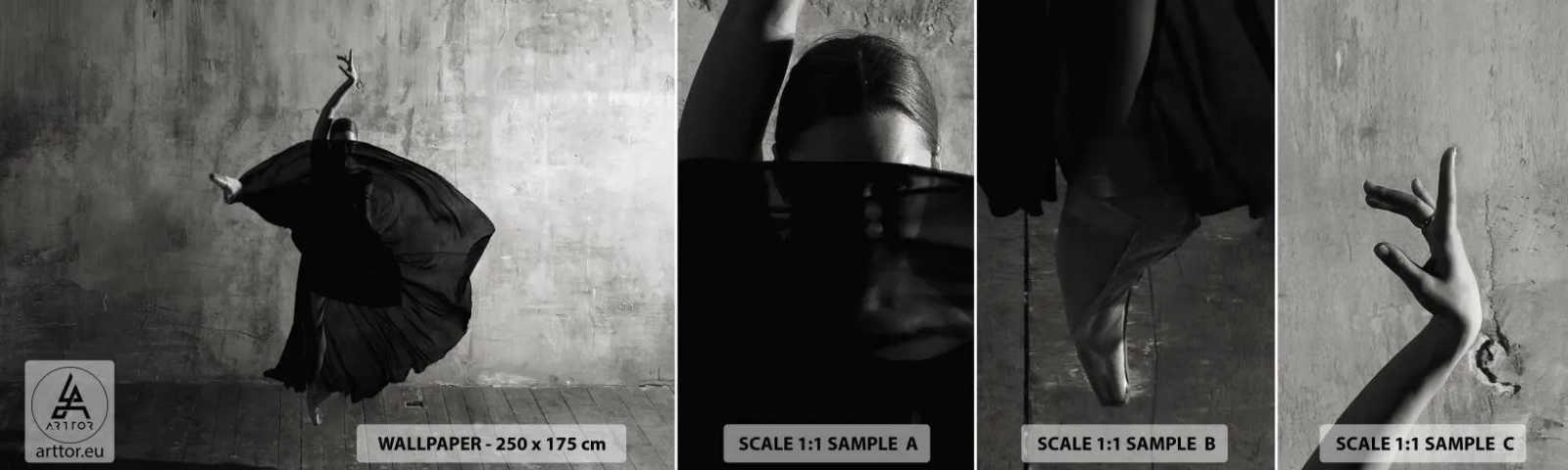 Campione Di Fotomurale Standard Eco - Fasce piene di passione - Ballerina, Danza, Balletto - 100x30 cm