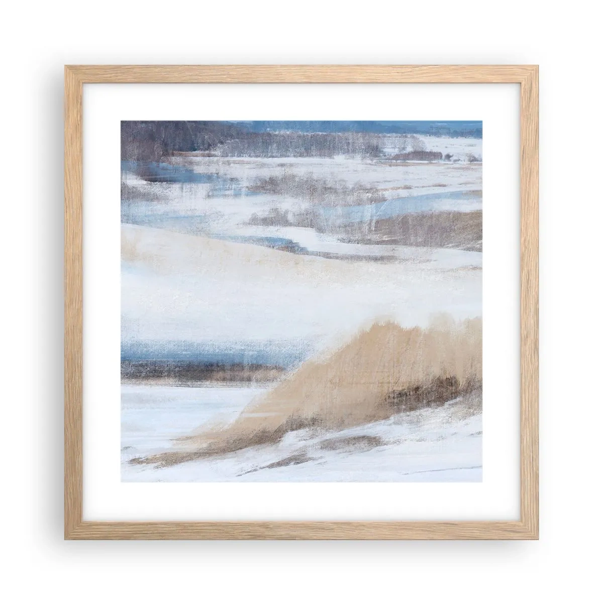 Poster in cornice rovere chiaro - Composizione invernale - 40x40 cm