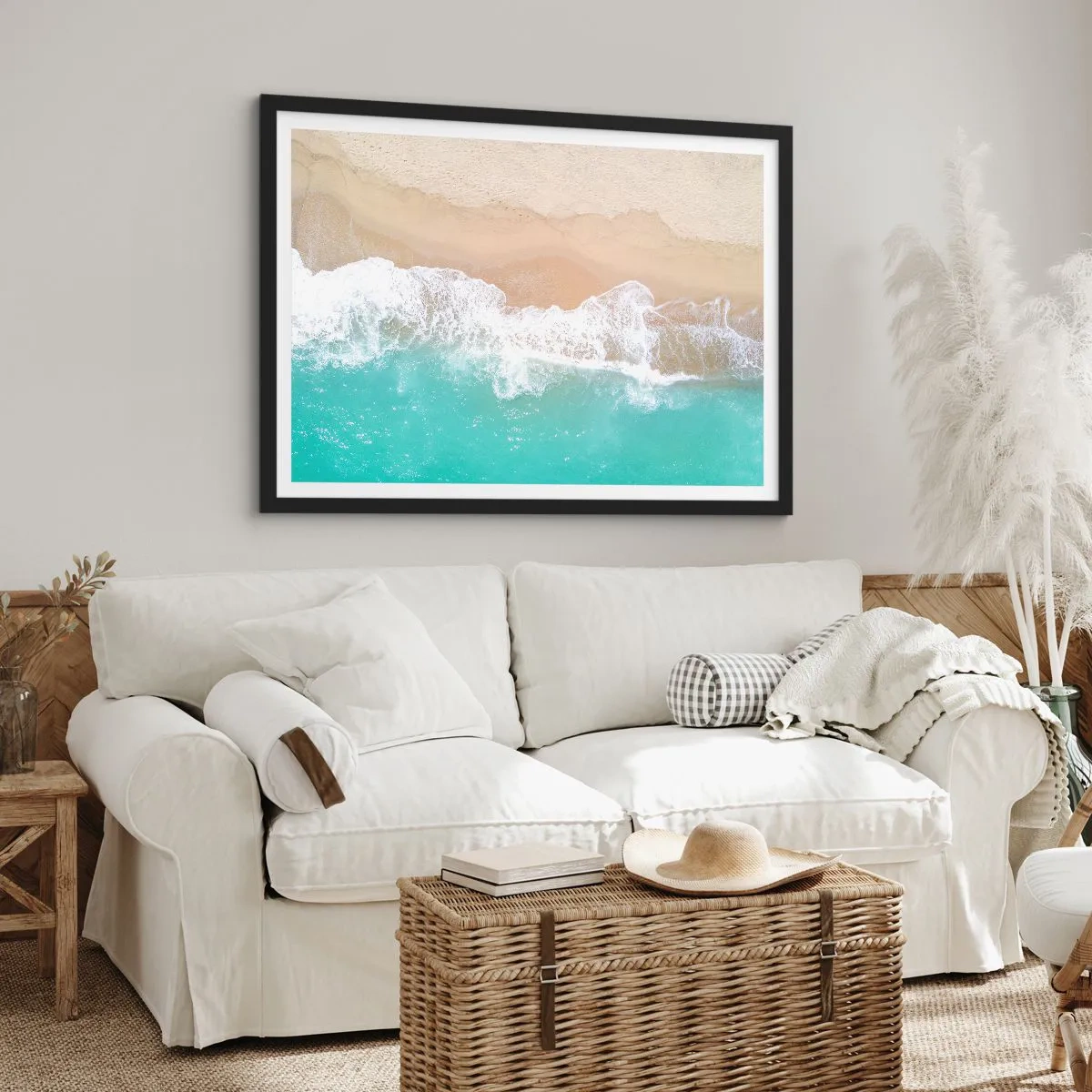 Poster in cornice nera - Un tocco carezzevole - 91x61 cm