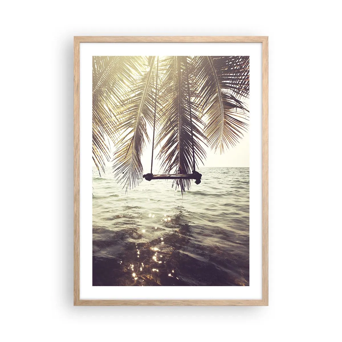 Poster in cornice rovere chiaro - Si può dondolare tra le nuvole a volontà - 50x70 cm