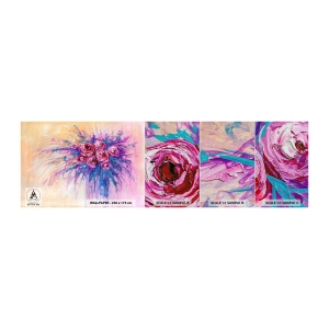 Campione di Fotomurale Premium Canvas - Fontana rosa - Fiori, Mazzo di fiori, Rosa - 100x30 cm