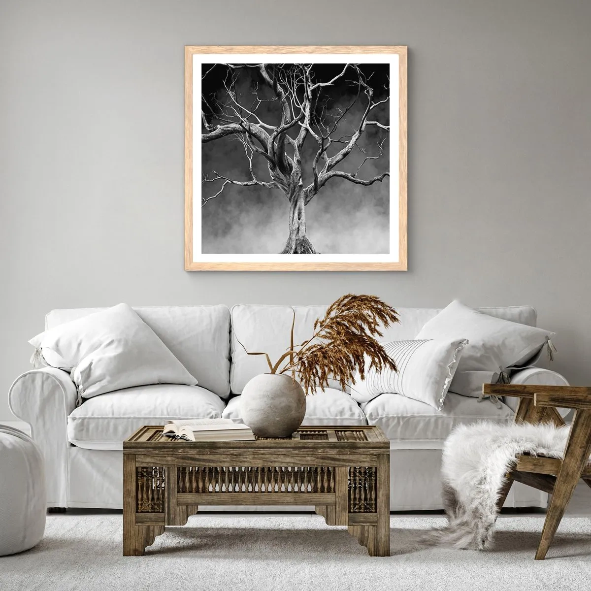 Poster in cornice rovere chiaro - Primordiale e sacro - 40x40 cm