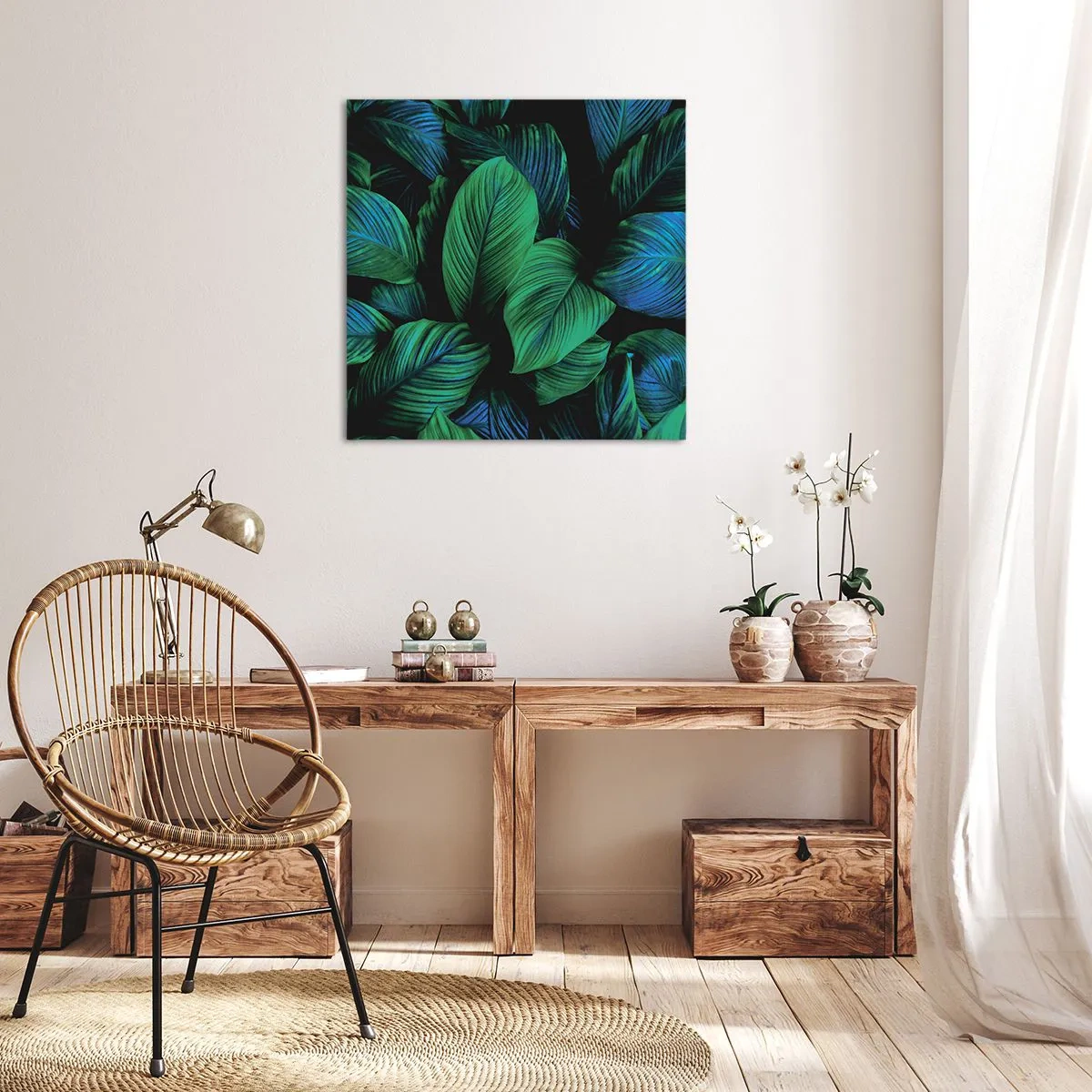 Quadro su tela - Stampe su Tela - Nella folla verde - 60x60 cm