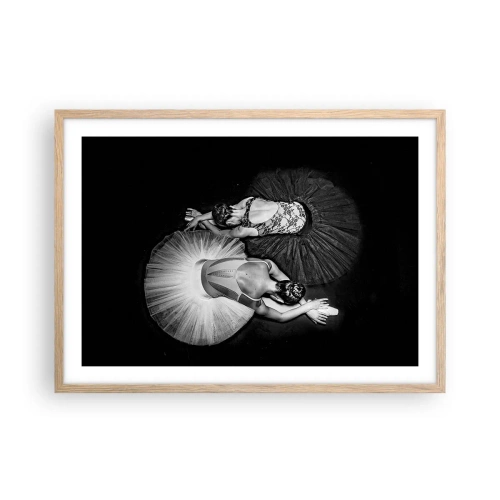 Poster in cornice rovere chiaro - Yin e yang - equilibrio ideale - 70x50 cm