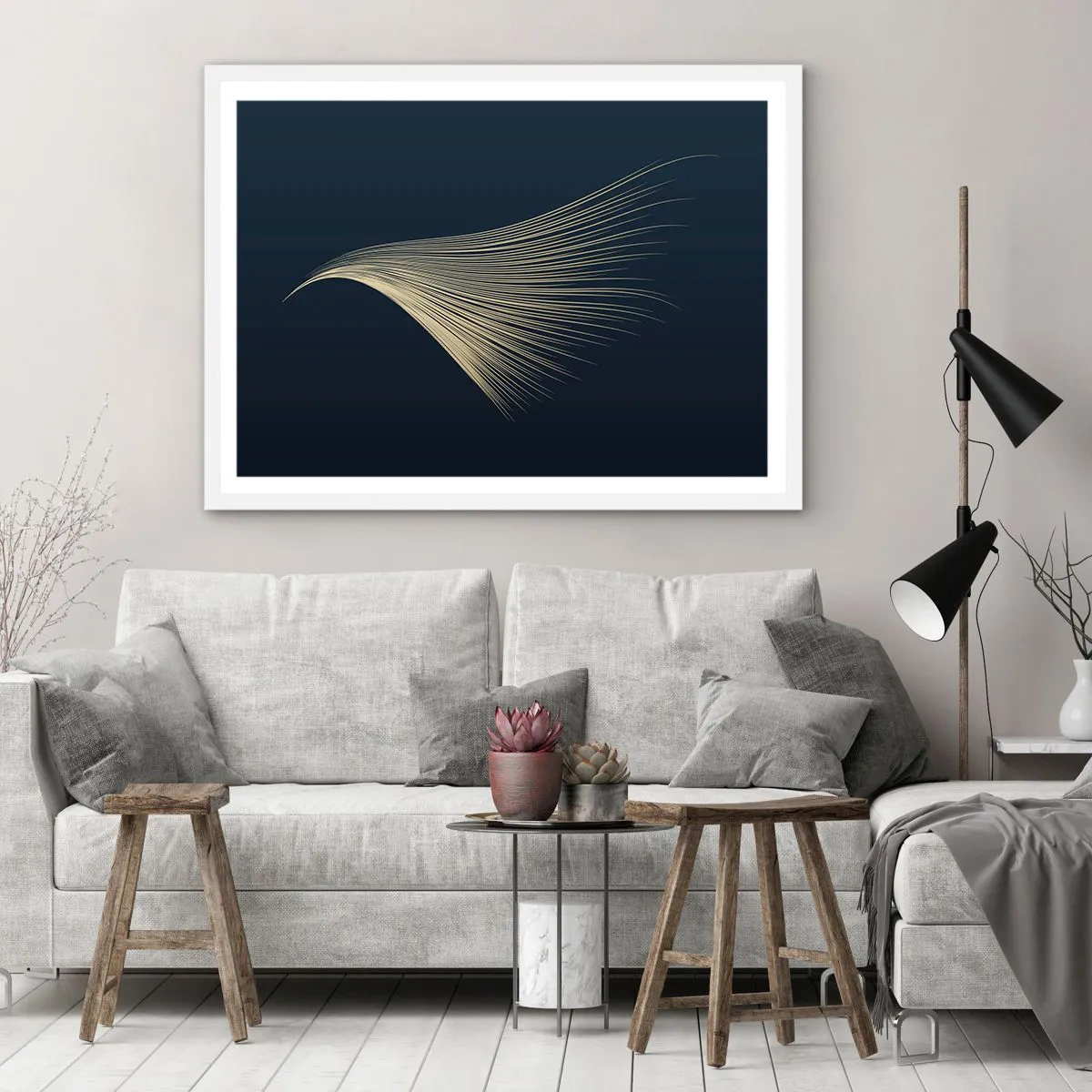 Poster in cornice bianca - Come un capello d'angelo - 100x70 cm