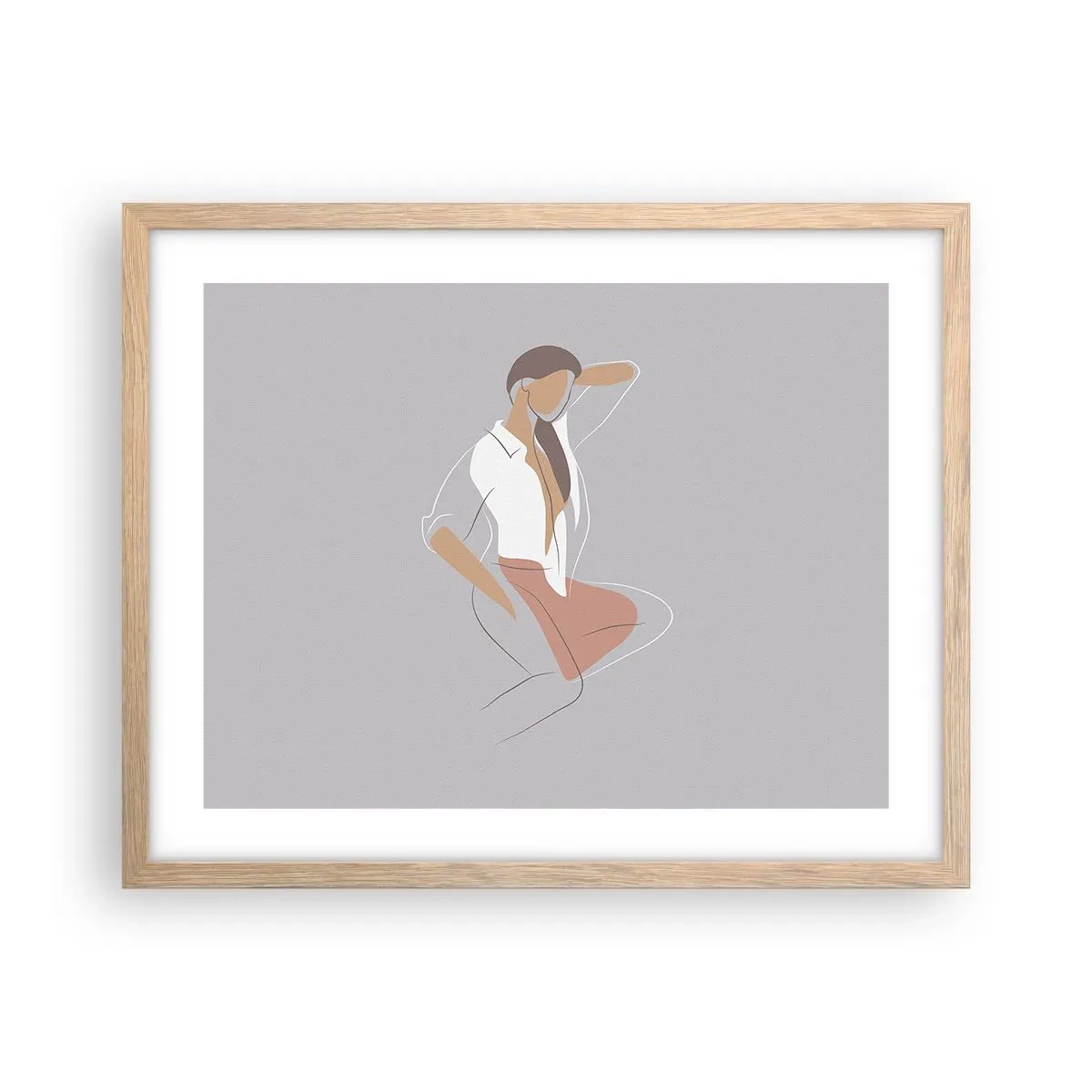 Poster in cornice rovere chiaro - Profilo di bellezza - 50x40 cm