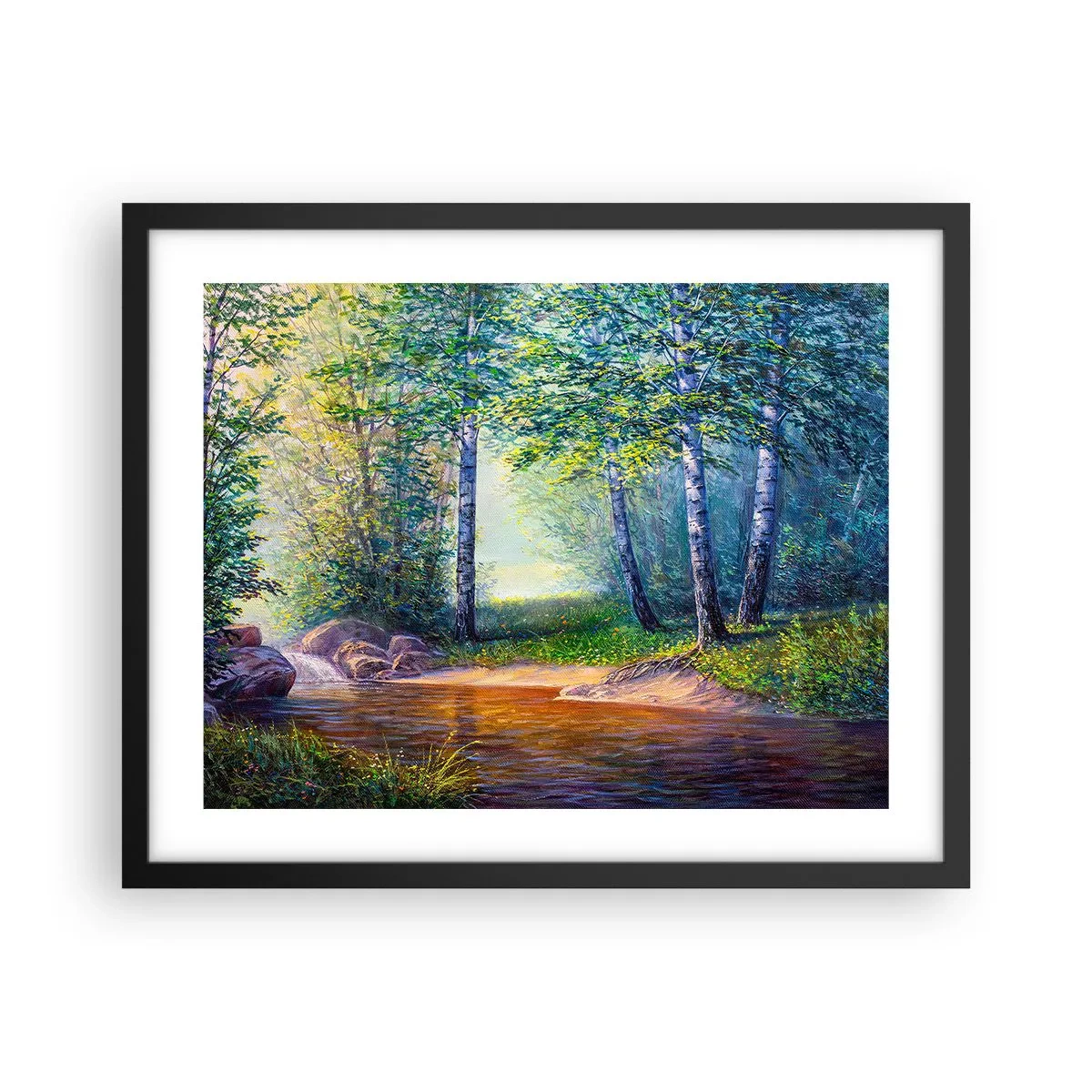 Poster in cornice nera - Scena di beatitudine - 50x40 cm