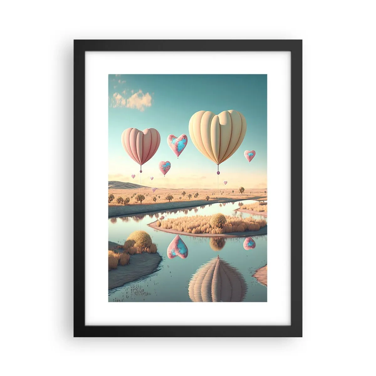 Poster in cornice nera - L'amore permette di volare - 30x40 cm