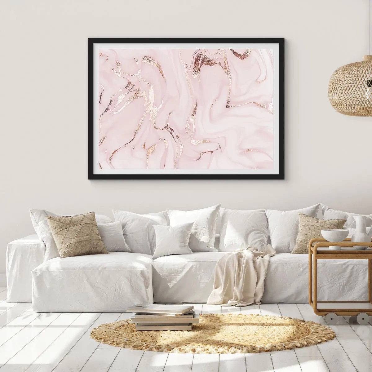 Poster in cornice nera - Nella follia rosa - 50x40 cm