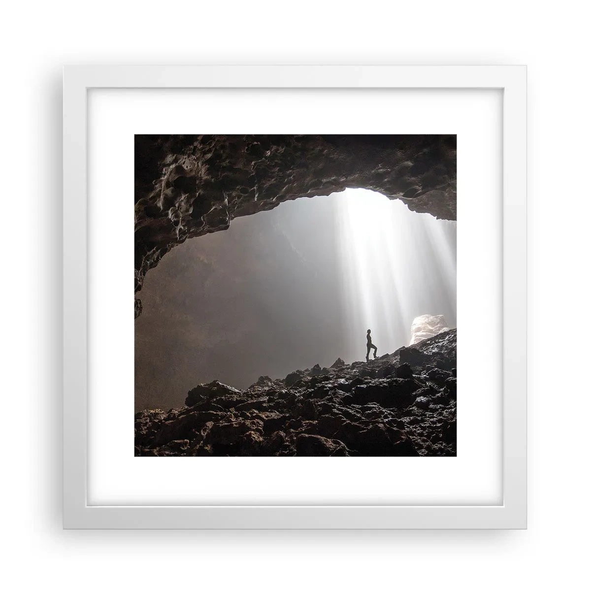 Poster in cornice bianca - Grotta luminosa - 30x30 cm
