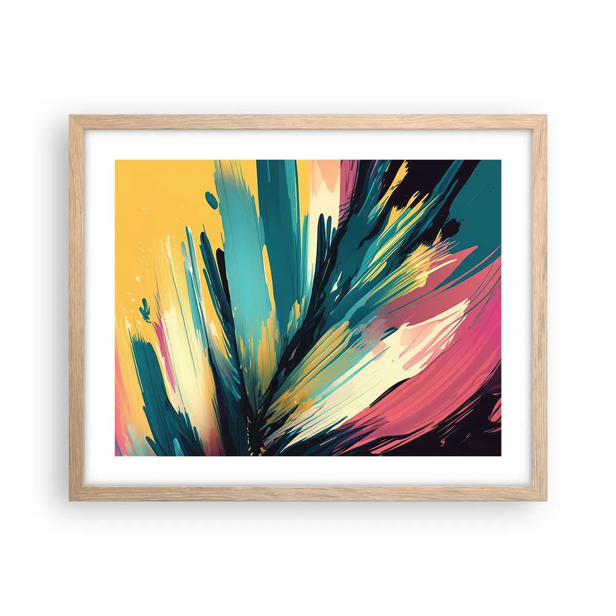 Poster in cornice rovere chiaro - Composizione: esplosione di gioia - 50x40 cm