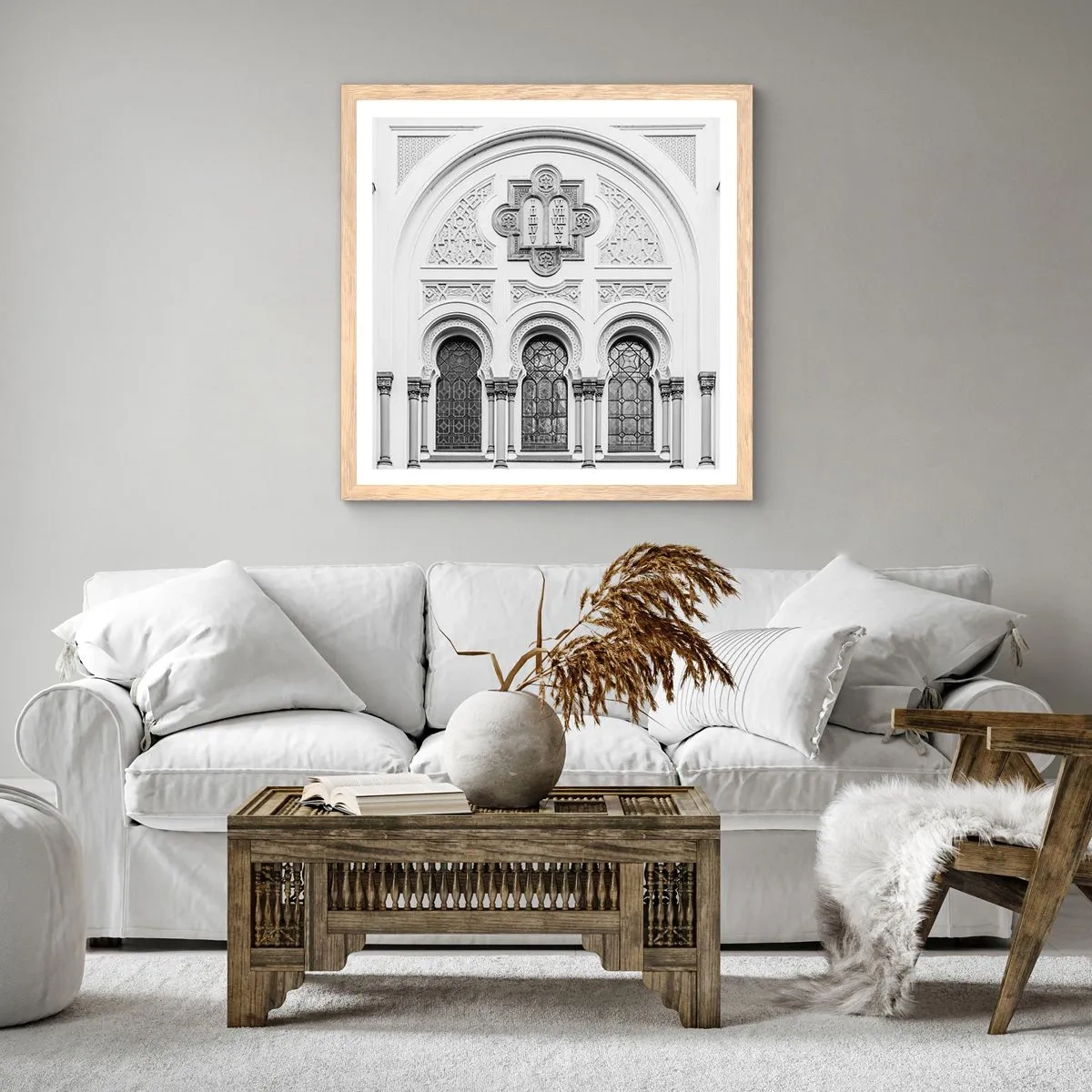 Poster in cornice rovere chiaro - Al confine delle culture - 30x30 cm