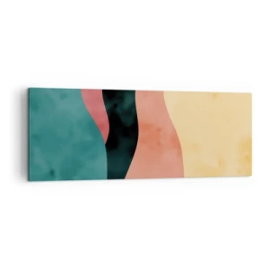 Quadro su tela - Stampe su Tela - Onde astratte in colori pastello - 140x50cm - Difformità conforme - Decorazione murale moderna per soggiorno e camera da letto ARTTOR