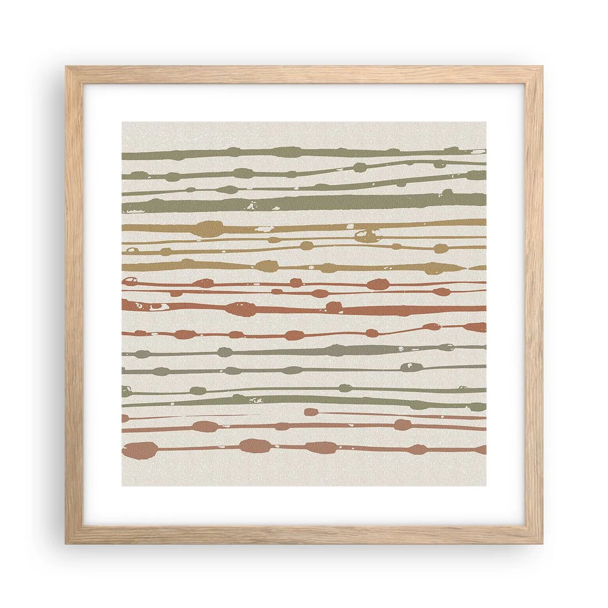 Poster in cornice rovere chiaro - La notazione musicale dei colori - 40x40 cm