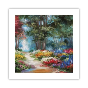 Poster - Il giardino del bosco d'aprile - 40x40 cm