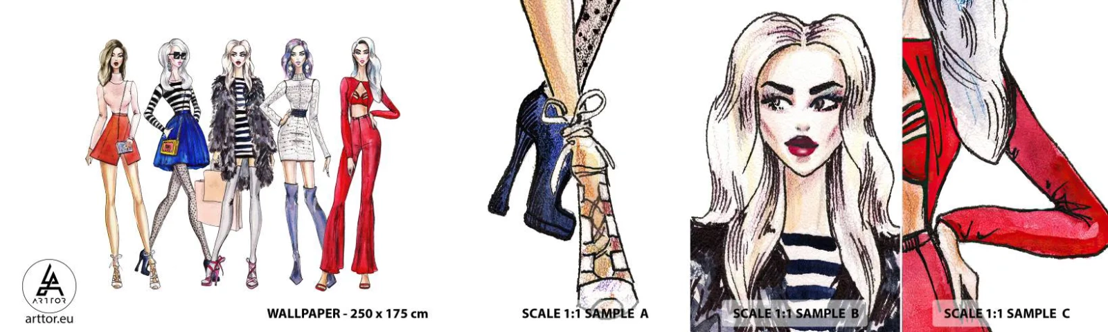 Campione Di Fotomurale Standard Eco - Every week Fashion Week - Donna, Moda, Modello - 100x30 cm