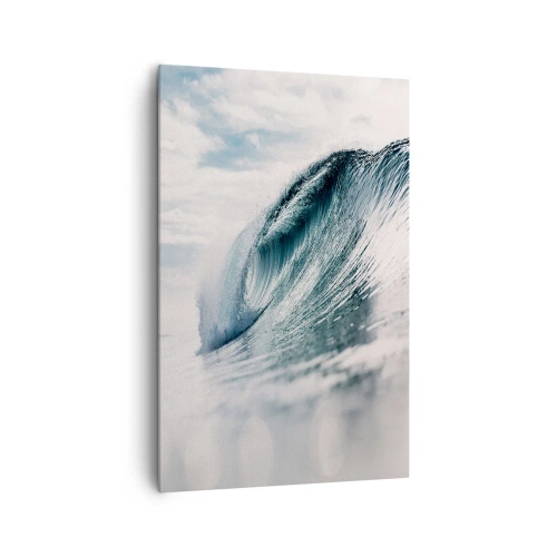 Quadro su tela - Stampe su Tela - Un'onda del mare catturata in un momento dinamico contro il cielo - 80x120cm - Cima d'acqua - Decorazione murale moderna per soggiorno e camera da letto ARTTOR