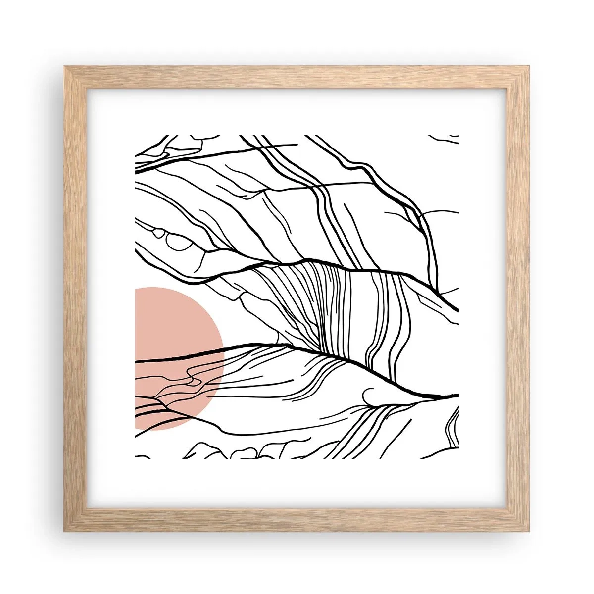 Poster in cornice rovere chiaro - Nella rete dei rami - 30x30 cm