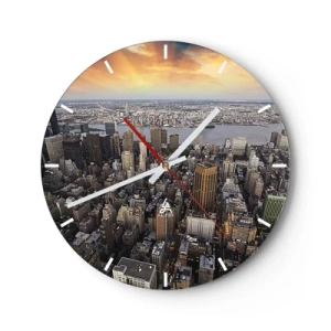 Orologio da parete - Orologio in Vetro - Il cuore pulsante dei nostri tempi - 40x40 cm