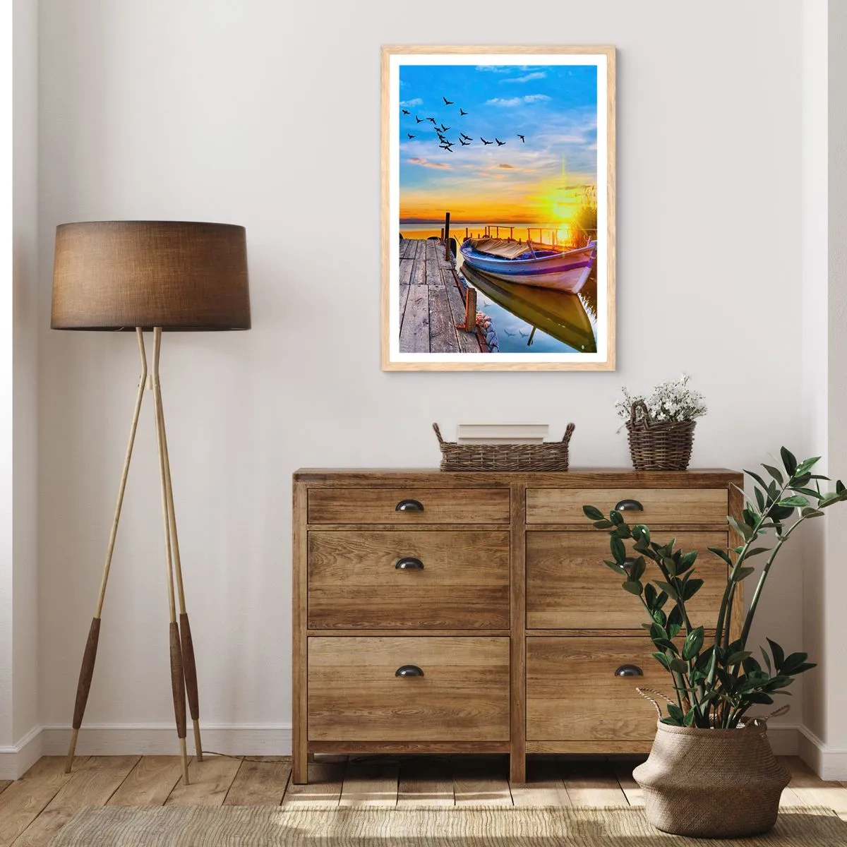 Poster in cornice rovere chiaro - A domani - 30x40 cm