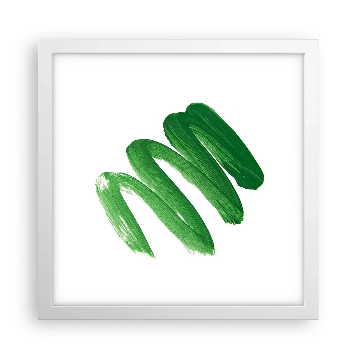 Poster in cornice bianca - Scherzo verde - 30x30 cm