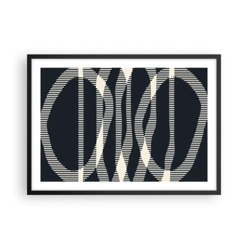 Poster in cornice nera - Linee geometriche in tonalità chiare su sfondo scuro - 70x50cm - Tentativo di rompere l'oscurità - Decorazione murale moderna per soggiorno e camera da letto ARTTOR