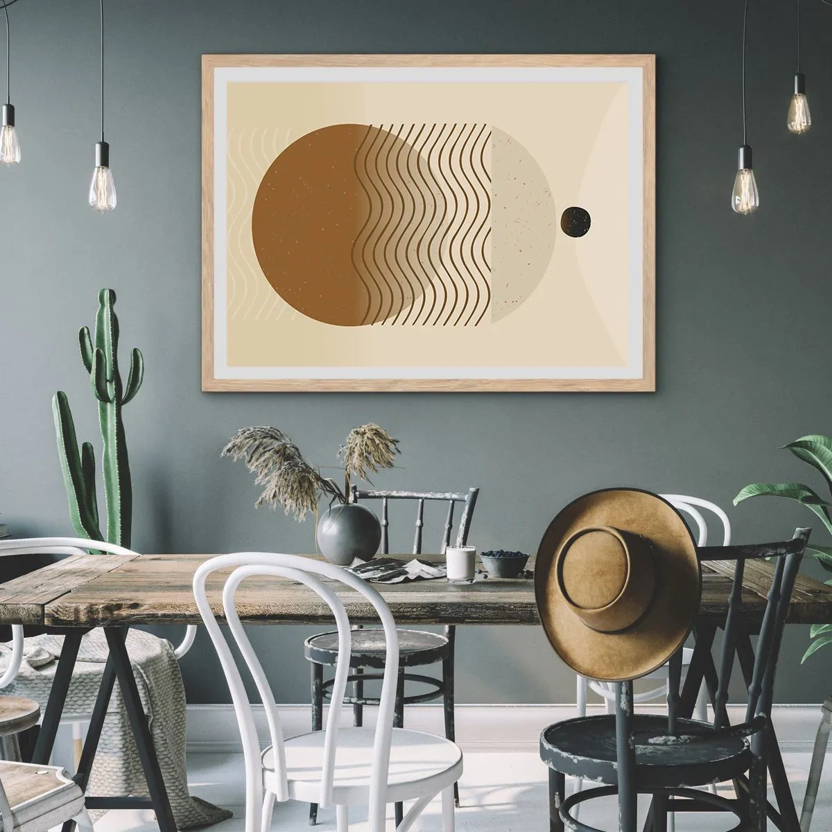 Poster in cornice rovere chiaro - Sull'origine delle figure geometriche - 100x70 cm