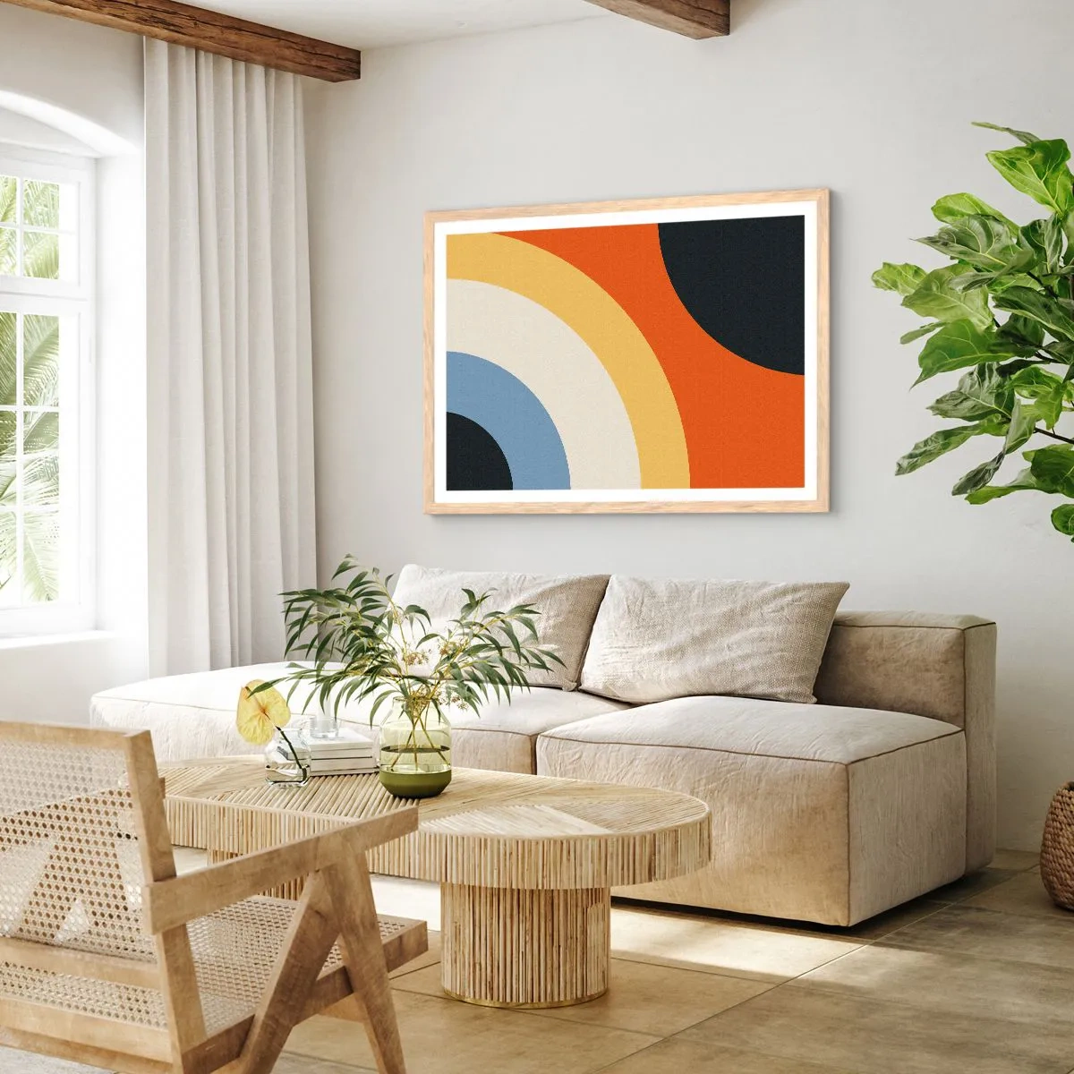 Poster in cornice rovere chiaro - Verso di se - 100x70 cm