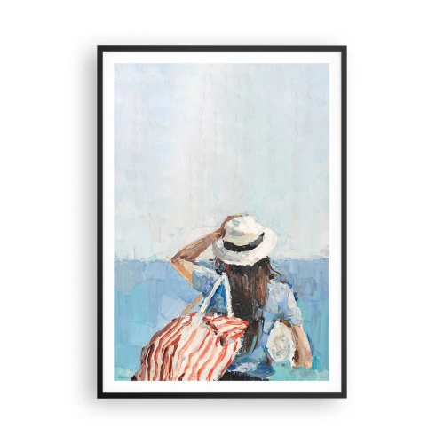 Poster in cornice nera - Benvenuti in vacanza - 70x100 cm