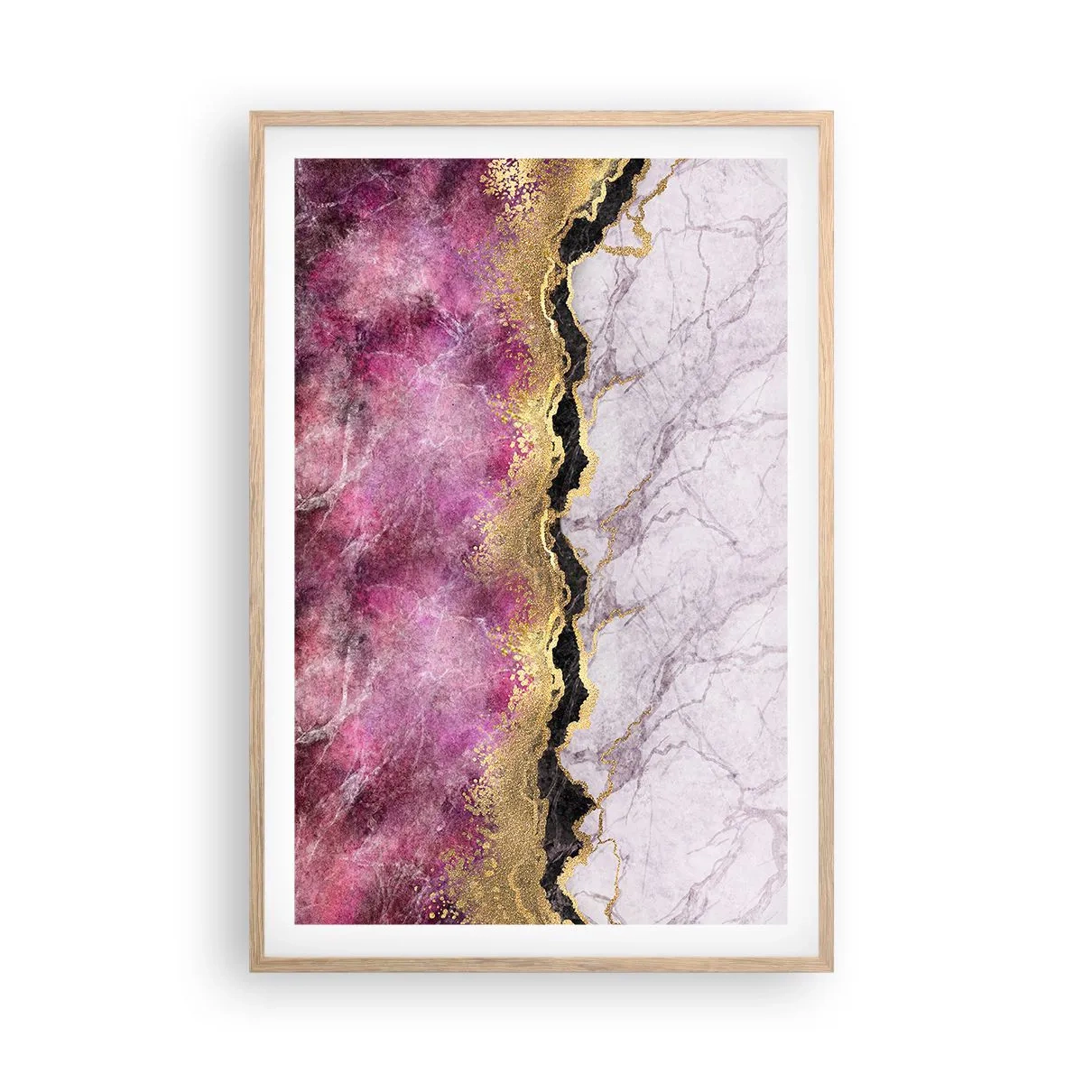 Poster in cornice rovere chiaro - Sul confine - 61x91 cm