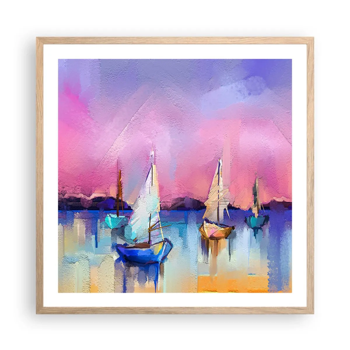 Poster in cornice rovere chiaro - Direzione: mare aperto - 60x60 cm