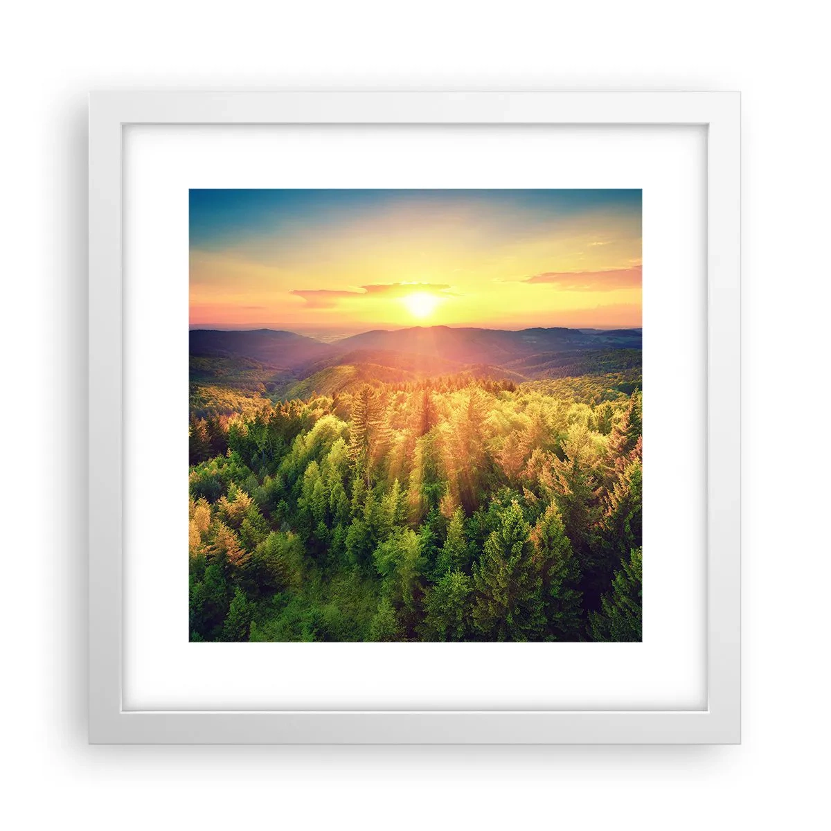 Poster in cornice bianca - Vette e cime - 30x30 cm