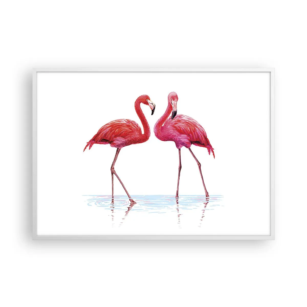 Poster in cornice bianca - Appuntamento in rosa - 100x70 cm
