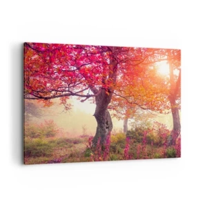 Quadro su tela - Stampe su Tela - Paesaggio autunnale con alberi dai colori intensi - 100x70cm - L'esplosione della fioritura - Decorazione murale moderna per soggiorno e camera da letto ARTTOR