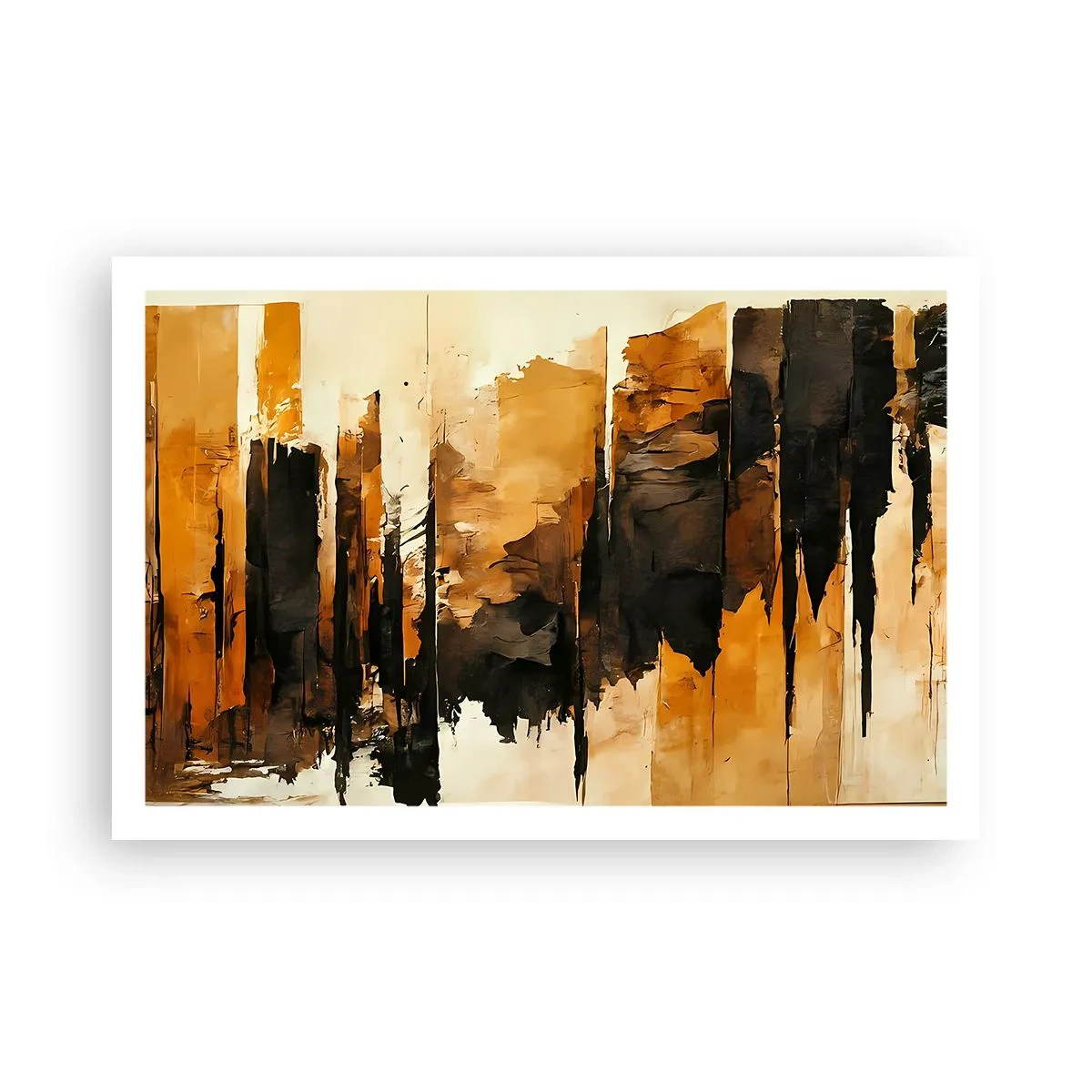 Poster - Armonia di nero e oro - 91x61 cm