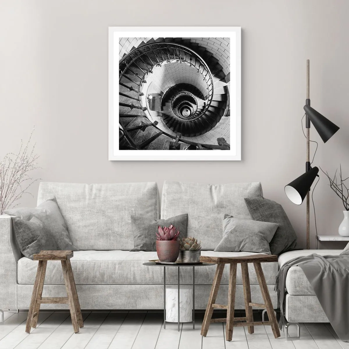 Poster in cornice bianca - Ancora più in alto - 60x60 cm