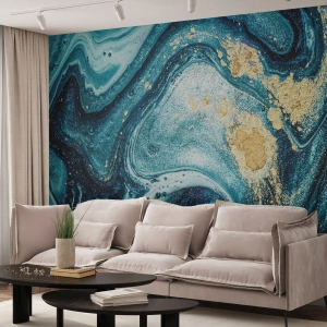Fotomurali Premium Canvas - Vortice blu - Astrazione, Pezzo, Modello moderno - 300x210 cm