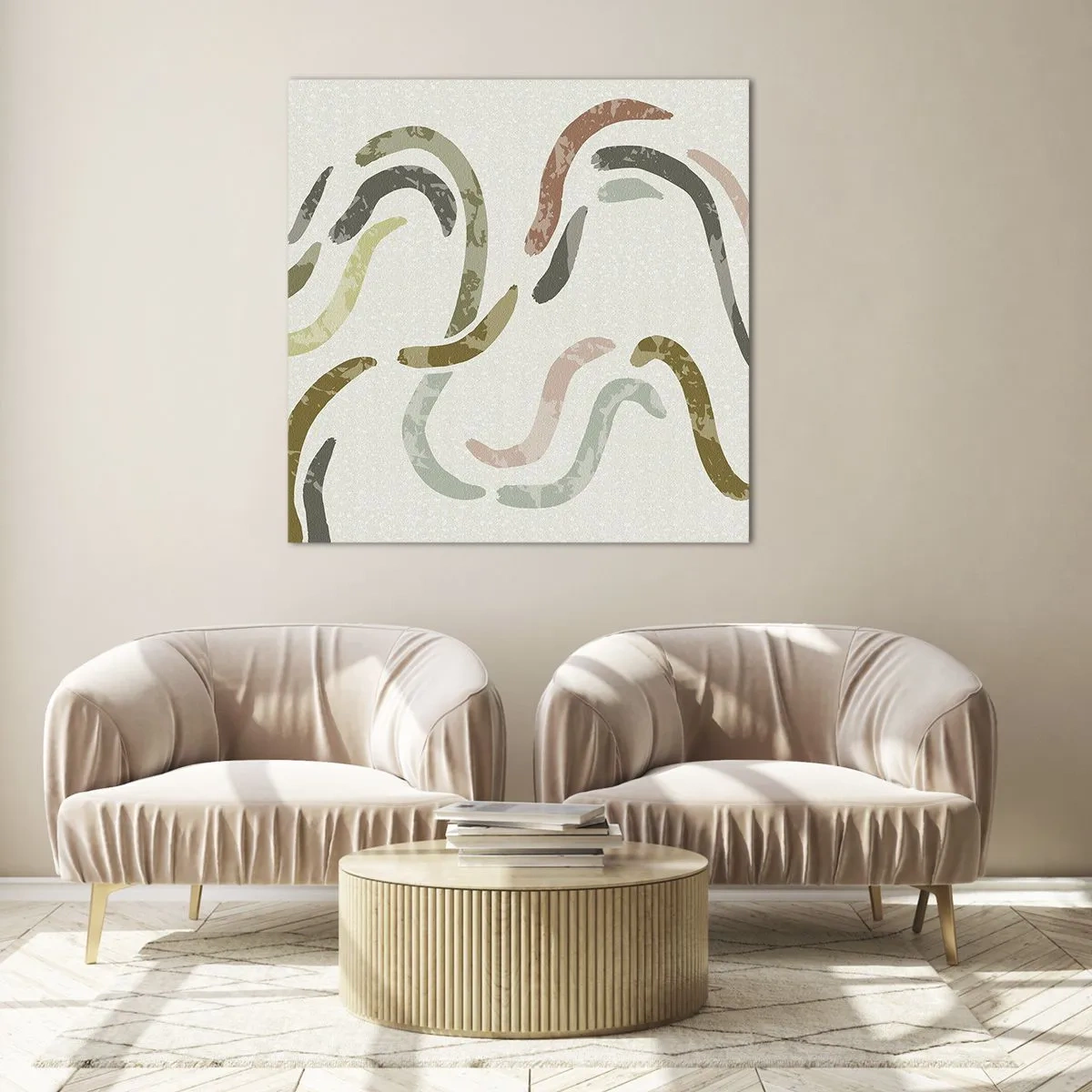 Quadro su vetro - La danza gioiosa dell'astrazione - 70x70 cm