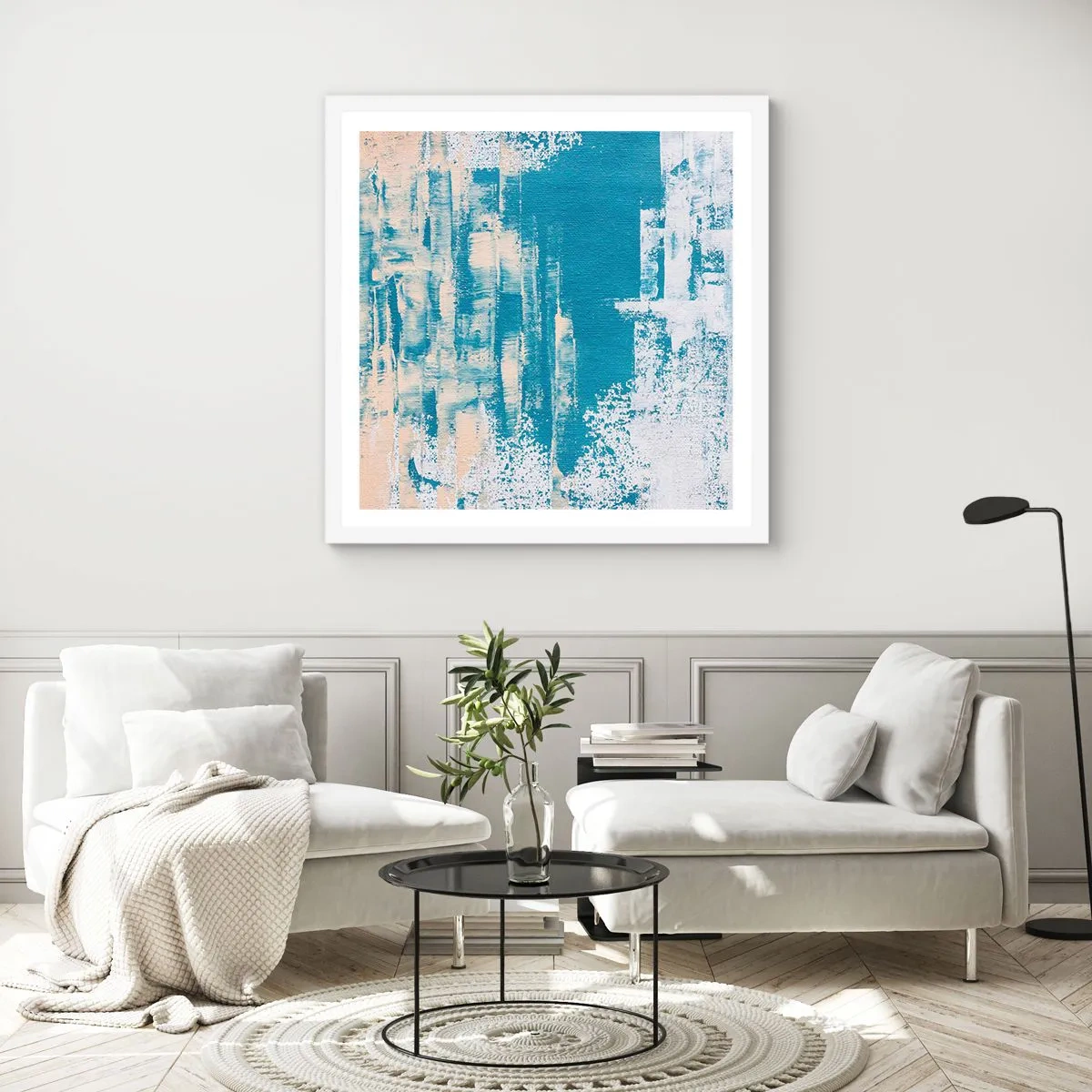 Poster in cornice bianca - Attraverso il ghiaccio - 40x40 cm