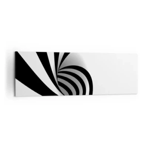 Quadro su tela - Stampe su Tela - Vortice ottico astratto in bianco e nero - 160x50cm - Eppur si muove - Decorazione murale moderna per soggiorno e camera da letto ARTTOR