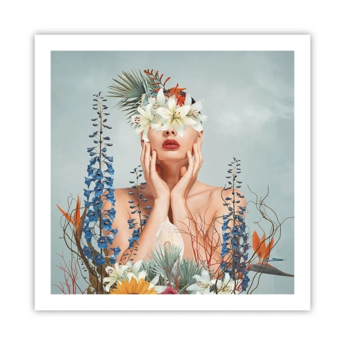 Poster - Donna - fiore - 60x60 cm