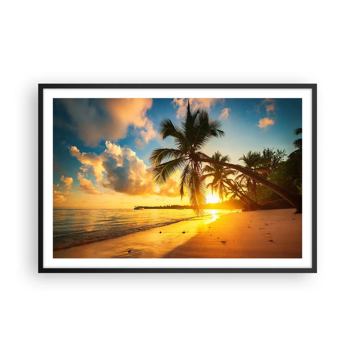 Poster in cornice nera - Sogno dei Caraibi - 91x61 cm