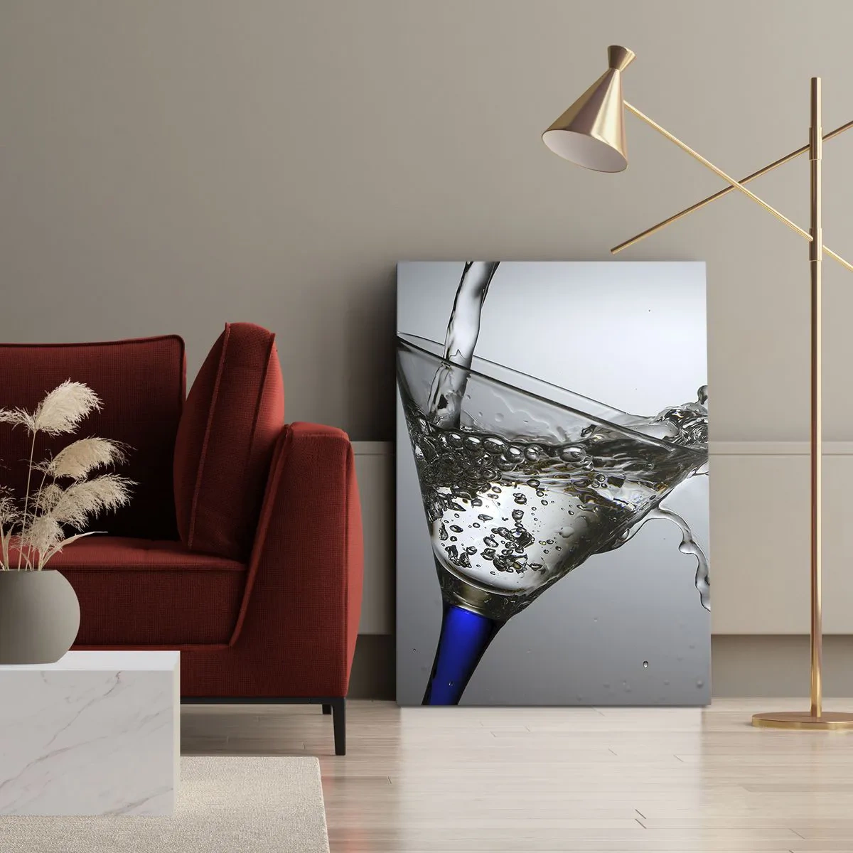 Quadro su tela - Stampe su Tela - Acqua cristallina in vetro di cristallo - 45x80 cm