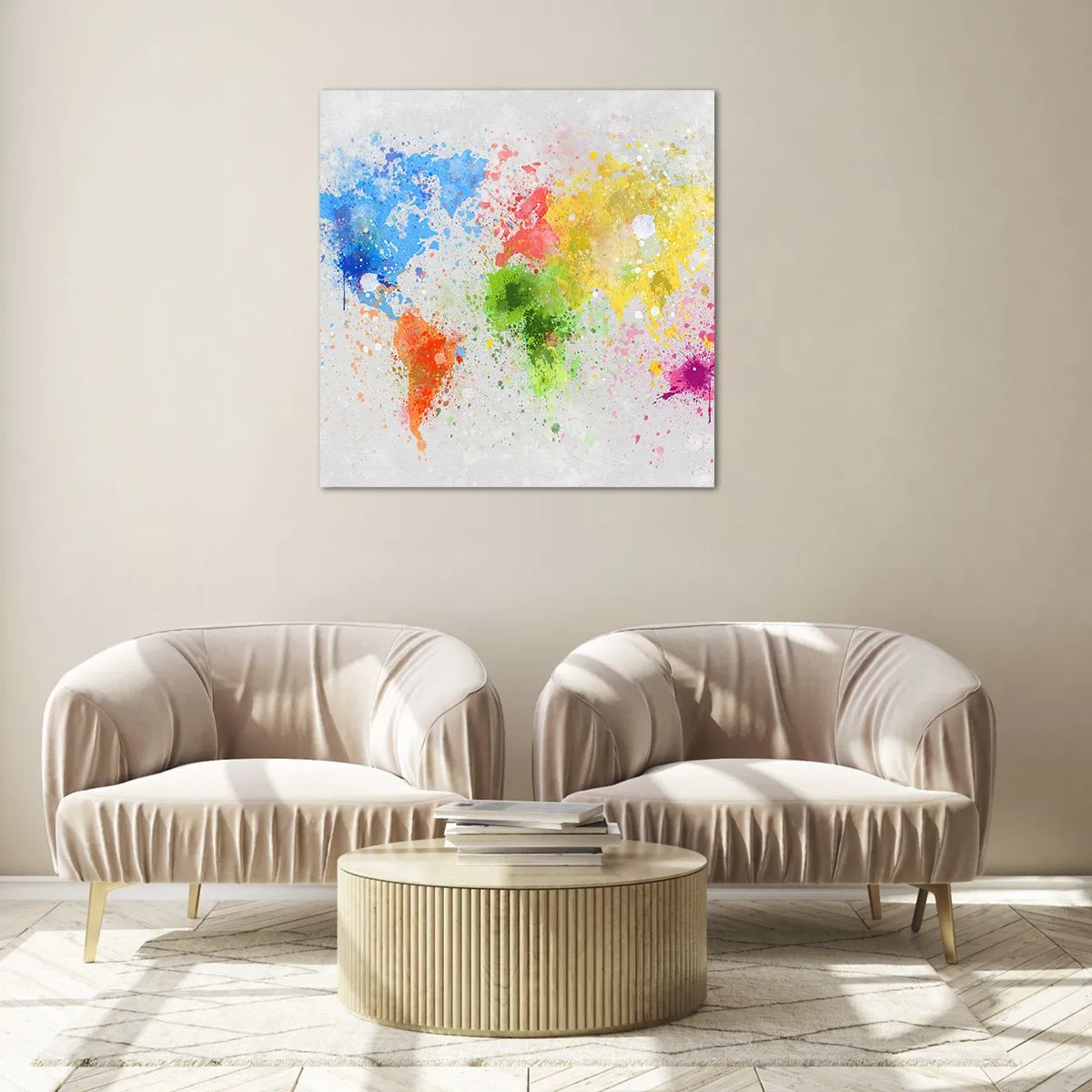 Quadro su vetro - Tutti i colori del mondo - 60x60 cm