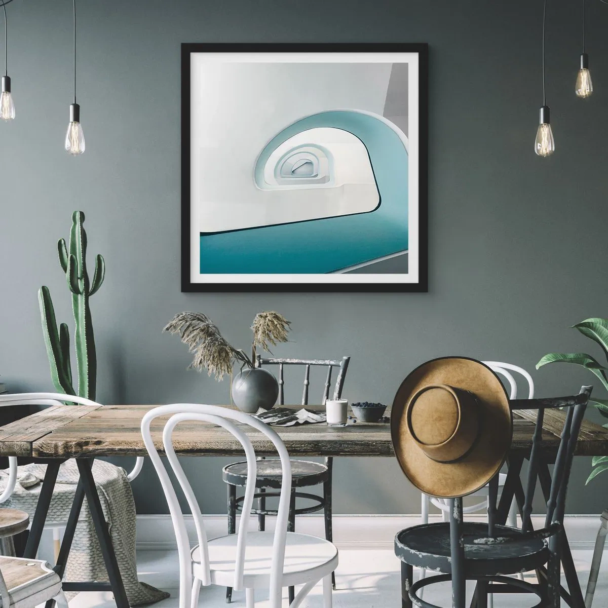 Poster in cornice nera - Blu fino in fondo - 60x60 cm