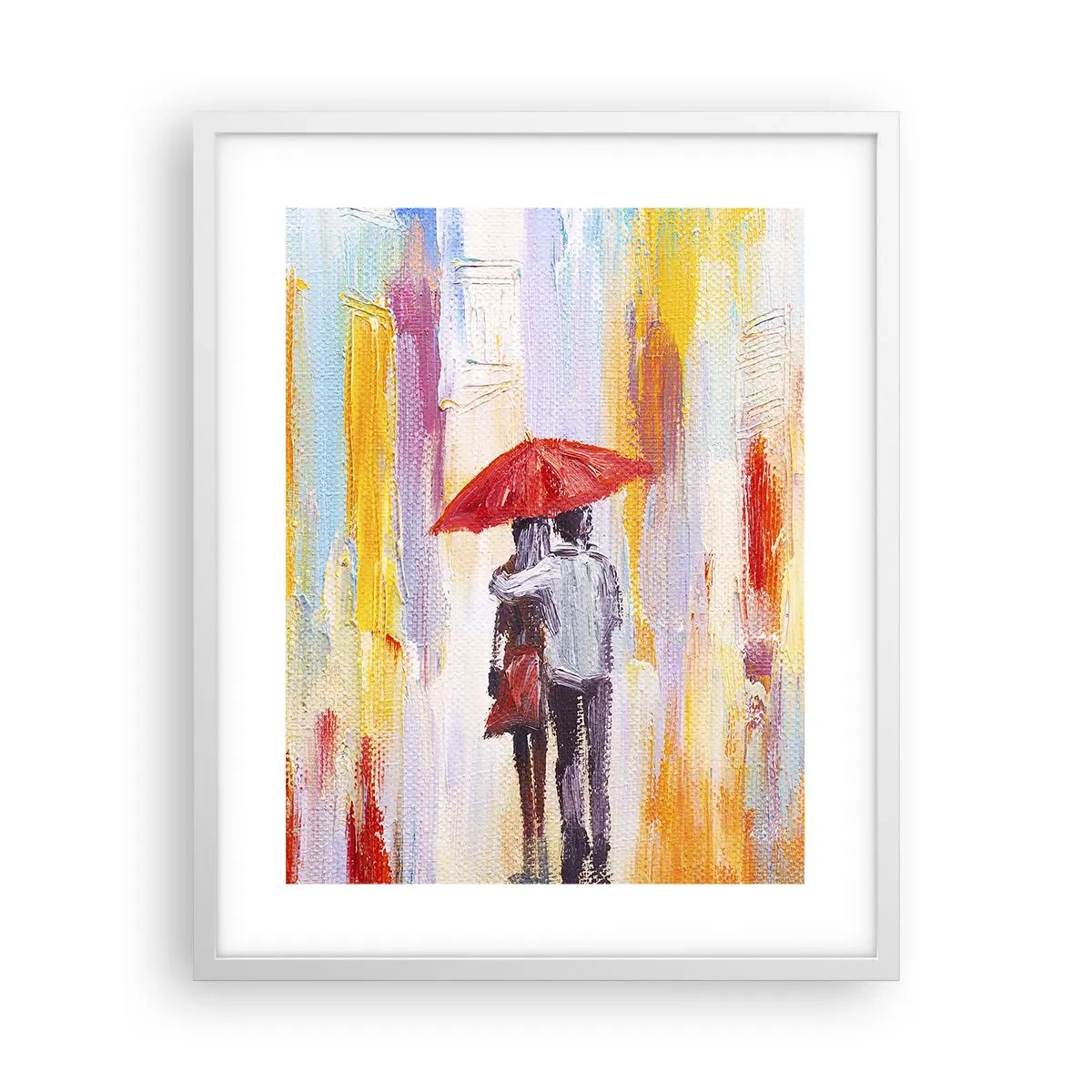 Poster in cornice bianca - Che piova ancora - 40x50 cm