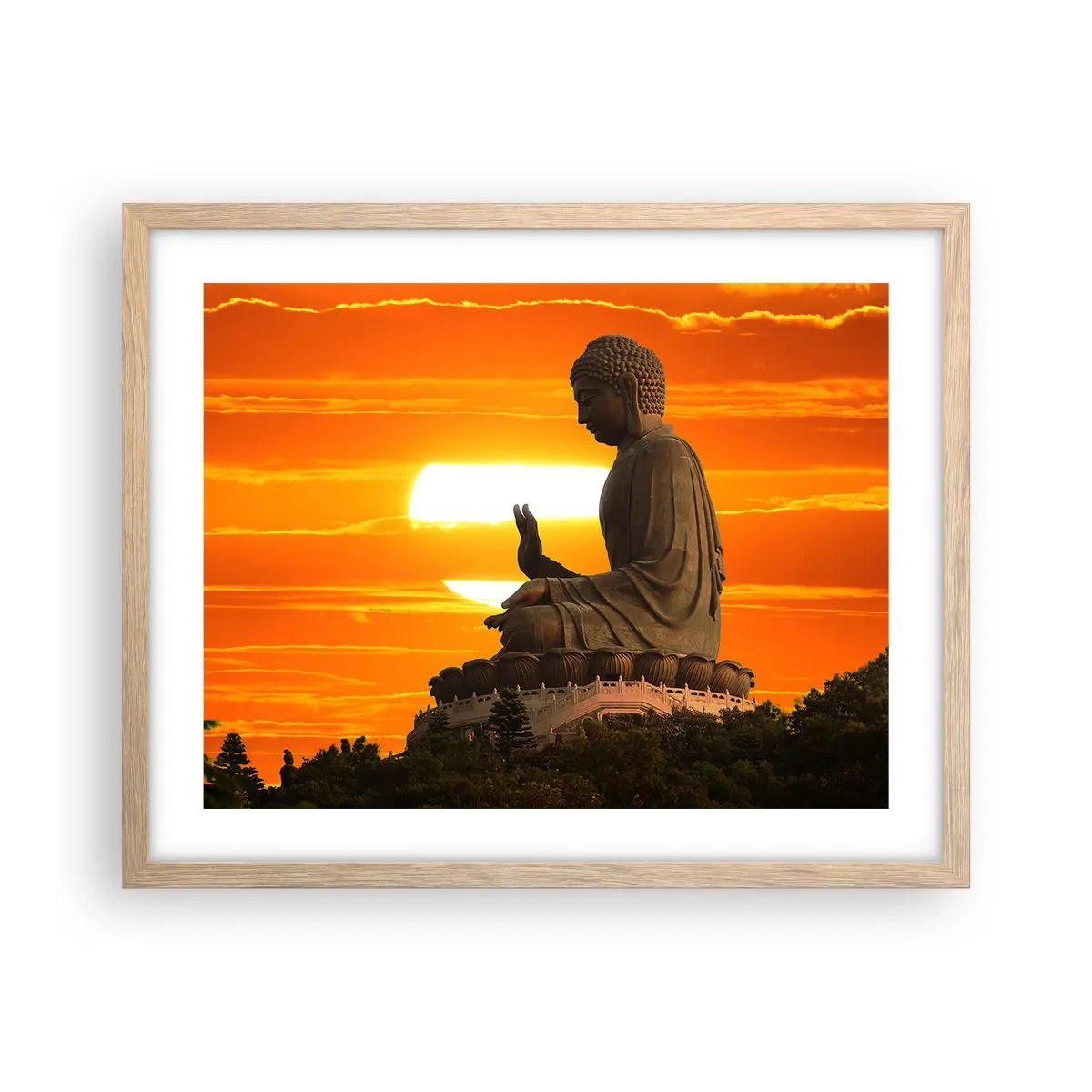 Poster in cornice rovere chiaro - Senza paura davanti al mondo - 50x40 cm