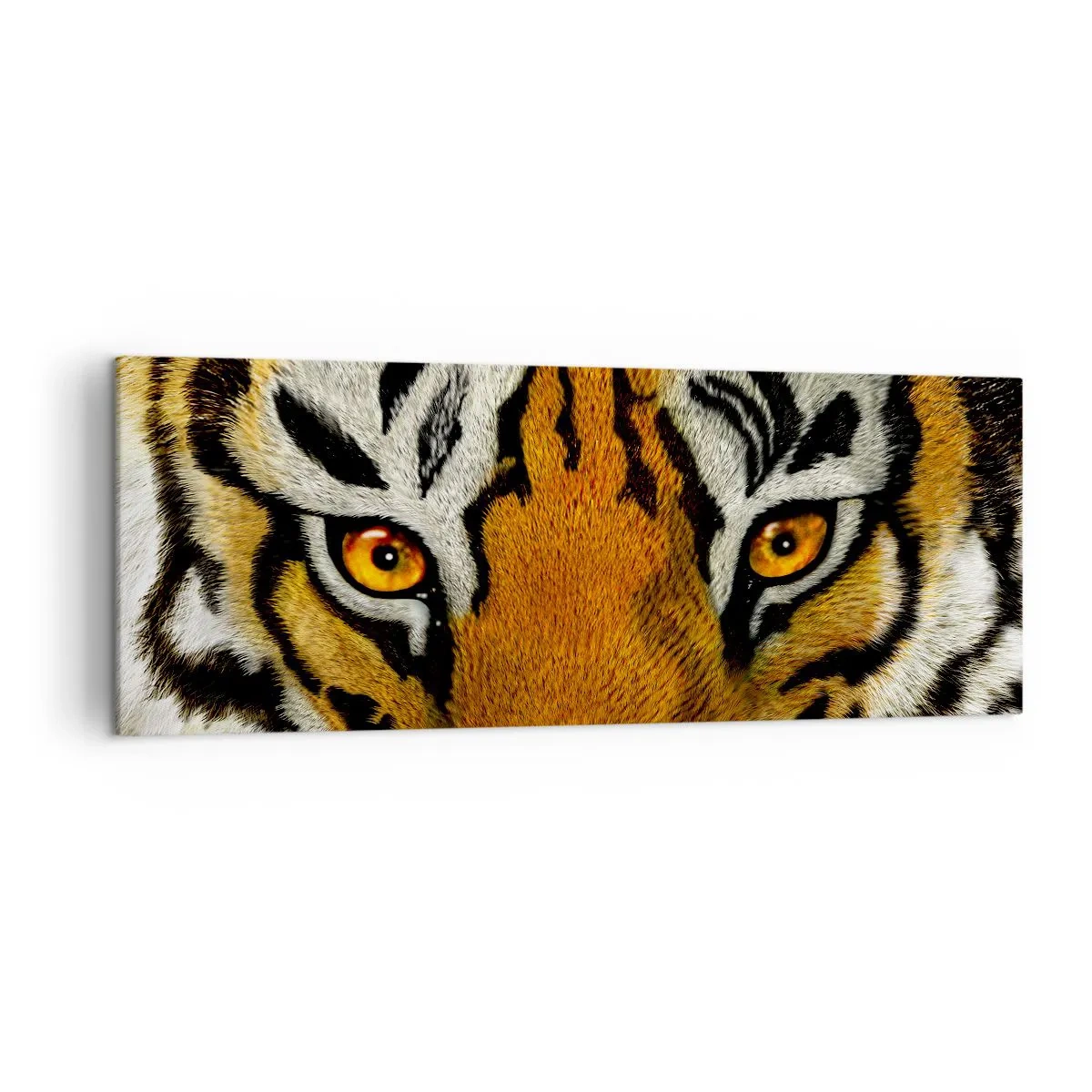 Quadro su tela - Stampe su Tela - Ritratto ravvicinato di una tigre dallo sguardo intenso - 140x50cm - Minacciosa e bella - Decorazione murale moderna per soggiorno e camera da letto ARTTOR
